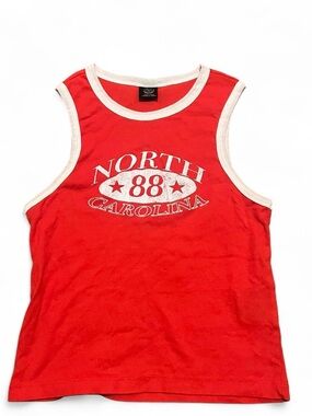 Urban Outfitters Red North Carolina 88 Graphic Tank with White Trim